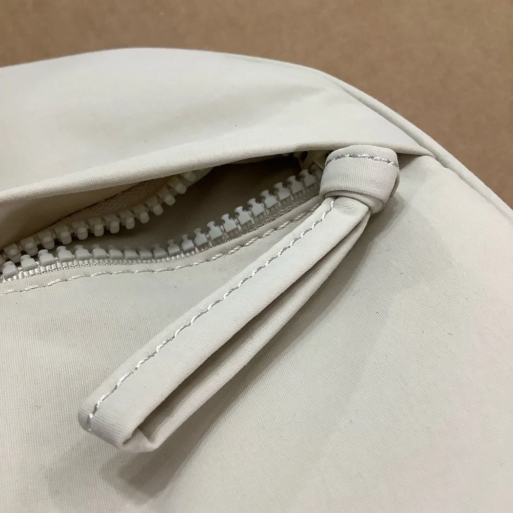 Beige Crescent Shoulder Bag
